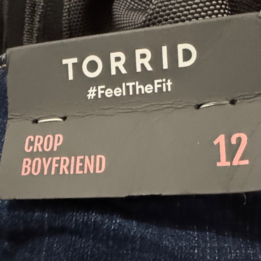 Torrid Dark Blue Crop Boyfriend Jeans